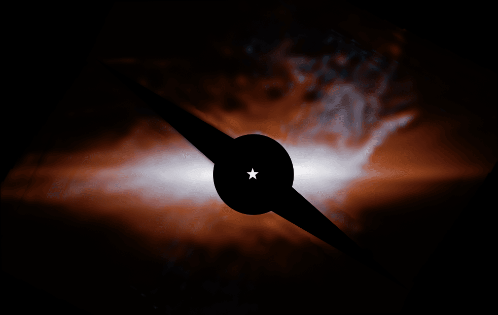 Beta Pictoris as a dusty debris disk, seen edge-on — NASA, ESA, CSA, STScI